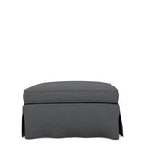 COVER ONLY - Fanshawe Clever Linen Loose Cover for Rectangular Footstool - Anthracite