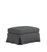 COVER ONLY - Fanshawe Clever Linen Loose Cover for Rectangular Footstool - Anthracite