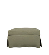 COVER ONLY - Fanshawe Clever Linen Loose Cover for Rectangular Footstool - Dune Green