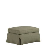 COVER ONLY - Fanshawe Clever Linen Loose Cover for Rectangular Footstool - Dune Green