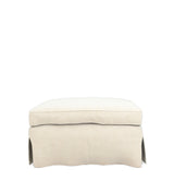 COVER ONLY - Fanshawe Clever Linen Loose Cover for Rectangular Footstool - Dyed Oyster