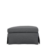 COVER ONLY - Fanshawe Clever Linen Loose Cover for Square Footstool - Anthracite