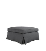 COVER ONLY - Fanshawe Clever Linen Loose Cover for Square Footstool - Anthracite