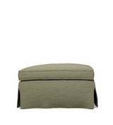 COVER ONLY - Fanshawe Clever Linen Loose Cover for Square Footstool - Dune Green