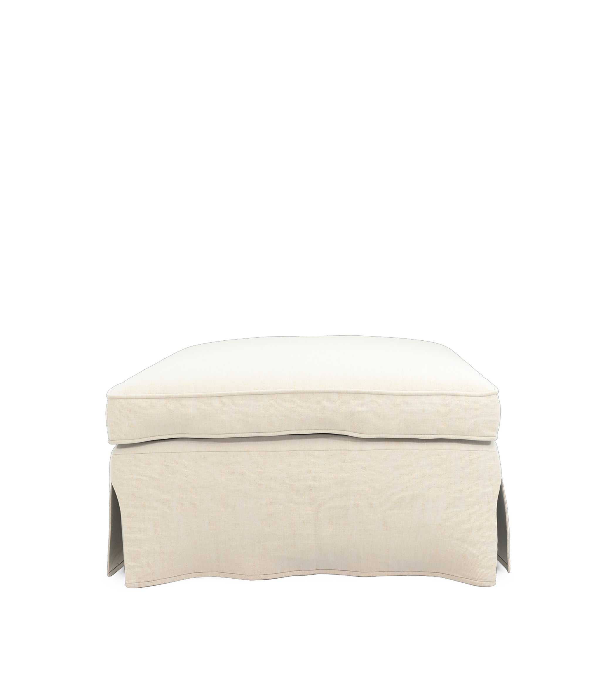 COVER ONLY - Fanshawe Clever Linen Loose Cover for Square Footstool - Dyed Oyster