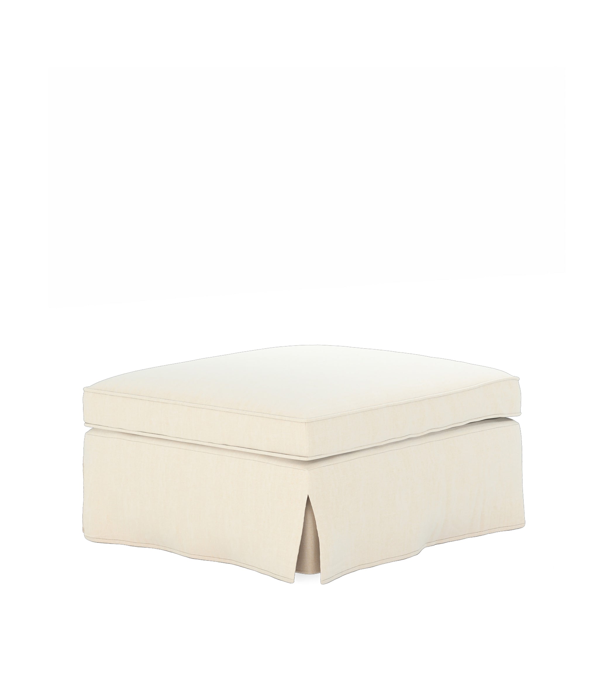 COVER ONLY - Fanshawe Clever Linen Loose Cover for Square Footstool - Dyed Oyster