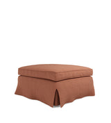 COVER ONLY - Fanshawe Clever Linen Loose Cover for Square Footstool - Sugar Almond