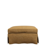 COVER ONLY - Fanshawe Laundered Linen Loose Cover for Rectangular Footstool - Ochre