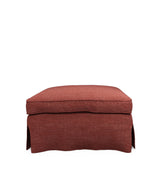 COVER ONLY - Fanshawe Laundered Linen Loose Cover for Square Footstool - Terra