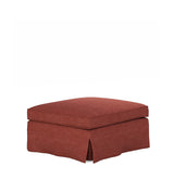COVER ONLY - Fanshawe Laundered Linen Loose Cover for Square Footstool - Terra
