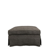 COVER ONLY - Fanshawe Laundered Linen Loose Cover for Square Footstool - Warm Grey