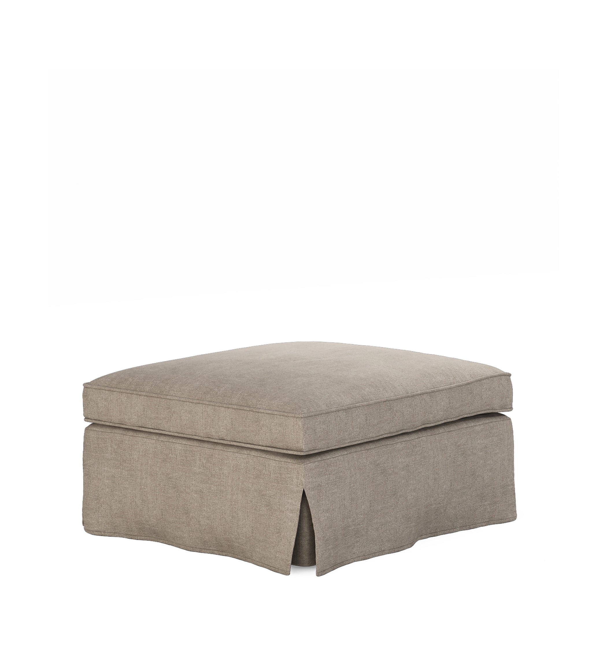 COVER ONLY - Fanshawe Stonewash Linen Loose Cover for Square Footstool - Dyed Flax
