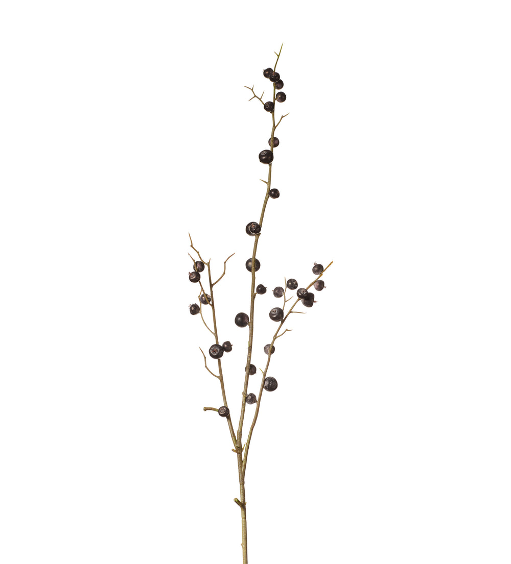 Faux Hawthorn Berry Stem - Dark Blue