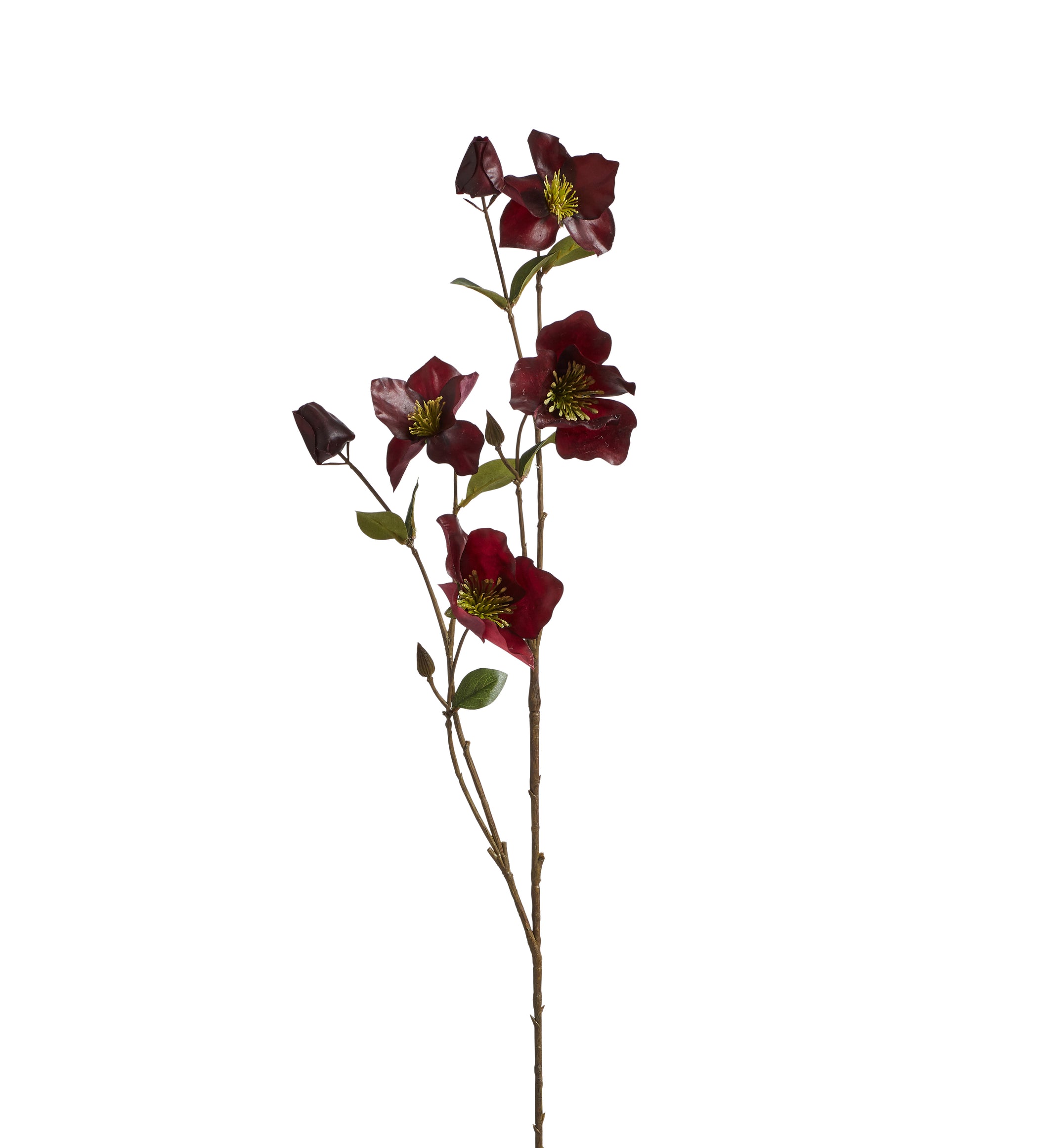 Faux Hellebore Stem - Burgundy