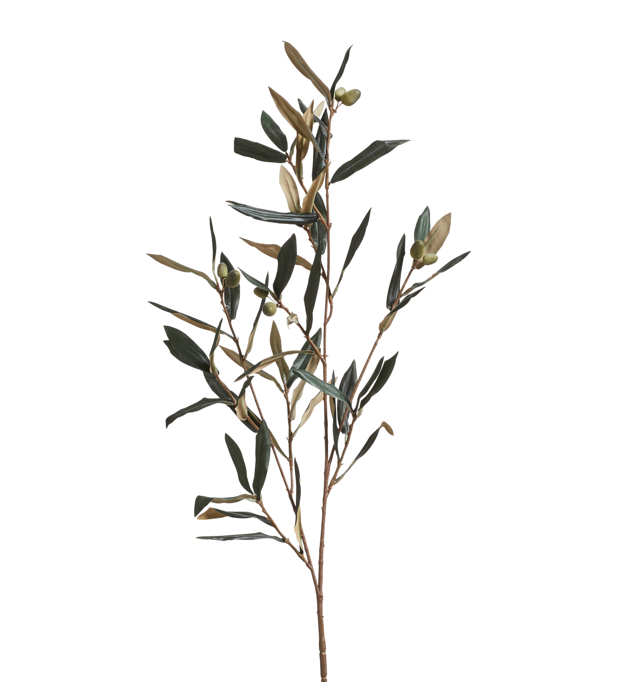 Faux Olive Branch Stem - Green
