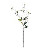 Faux Peony Leaves Stem - Green