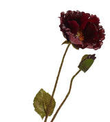 Faux Poppy Stem - Burgundy