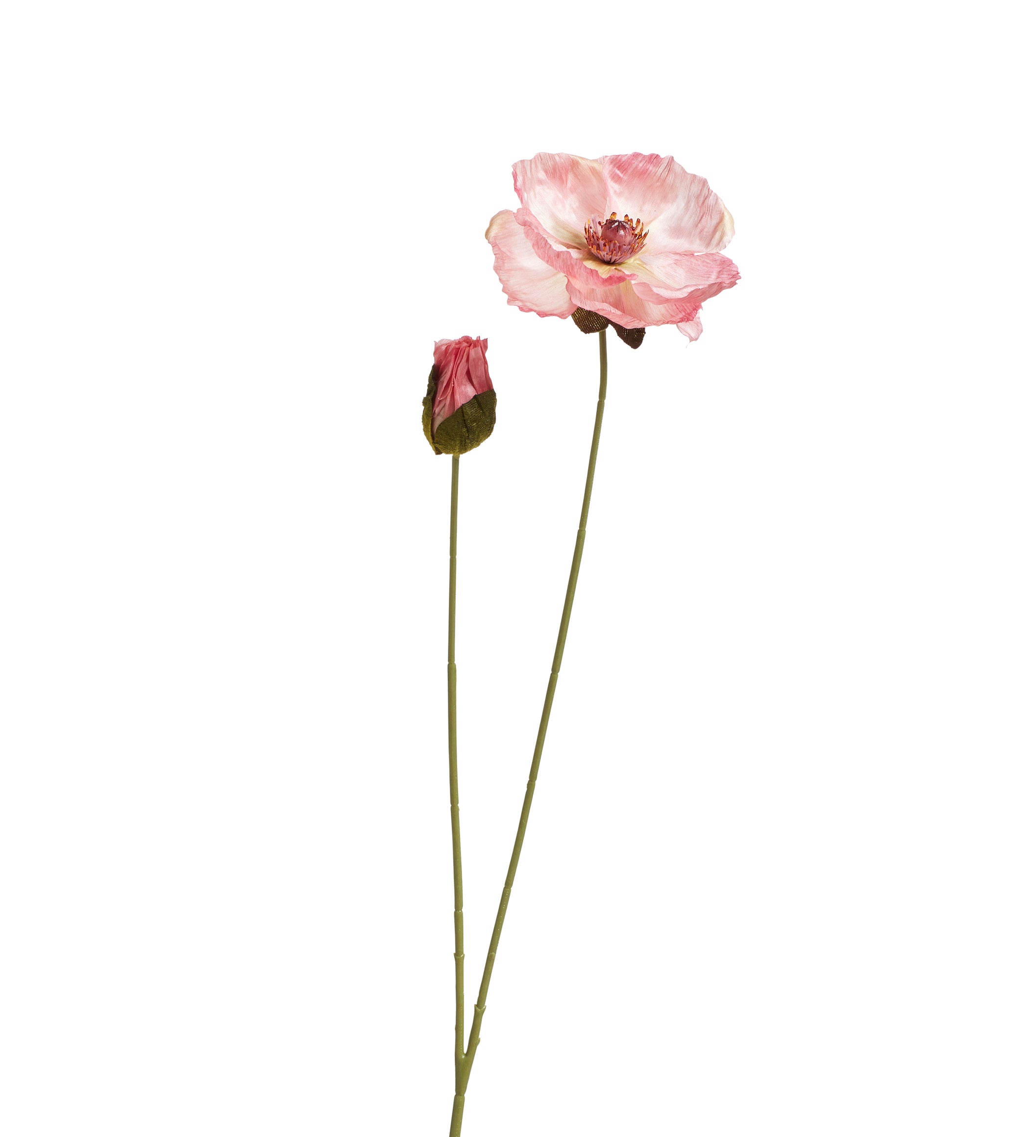 Faux Poppy Stem - Pink