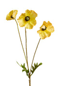 Faux Poppy Stem - Yellow