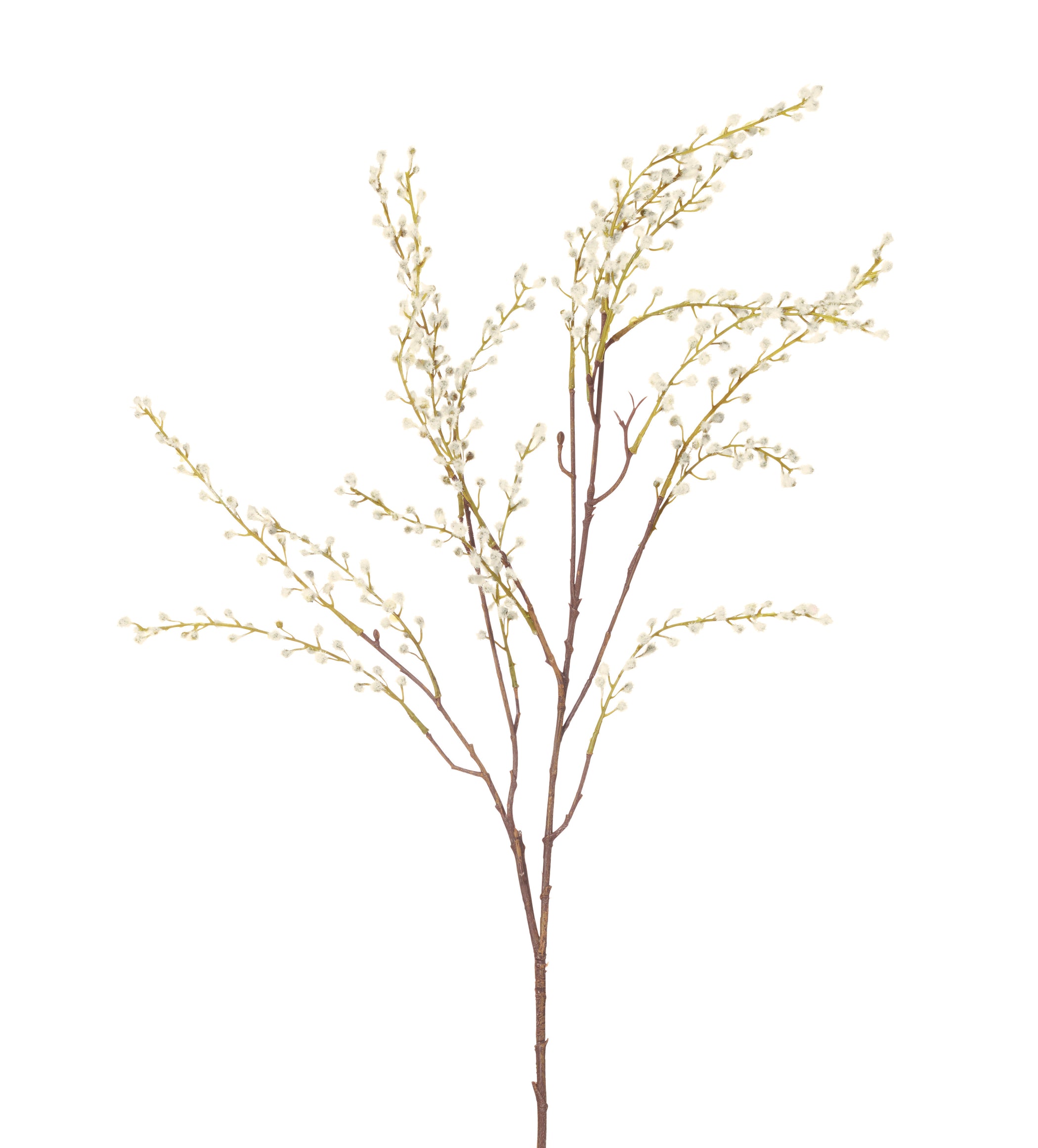 Faux Pussy Willow Branch - Off-White