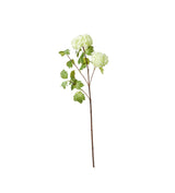 Faux Snowball Viburnum Branch - Green