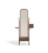 Fiorella Floor-Standing Mirror with Drawers - Burnt Oak