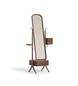 Fiorella Floor-Standing Mirror with Drawers - Burnt Oak