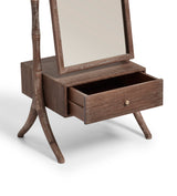 Fiorella Floor-Standing Mirror with Drawers - Burnt Oak