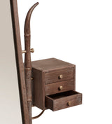 Fiorella Floor-Standing Mirror with Drawers - Burnt Oak