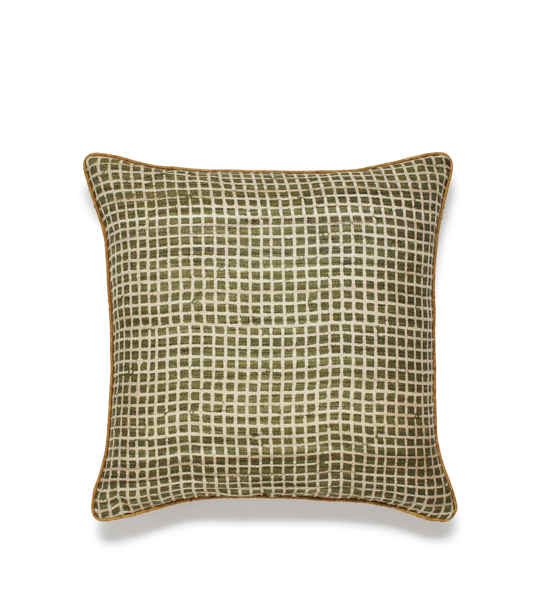 Grassetto Check Cushion Cover - Green
