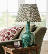 Hirkani Pleated Linen Lampshade 35cm - Moss