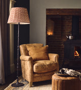 Hirkani Pleated Linen Lampshade 45cm - Blood Orange