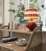 Karaffel Leather Table Lamp - Brushed Red