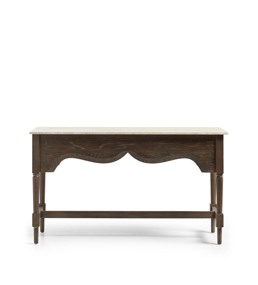 Kemp Travertine Console Table - Espresso