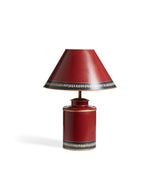 Kolmio Table Lamp and Shade - Red/Air Force Blue