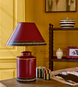 Kolmio Table Lamp and Shade - Red/Air Force Blue
