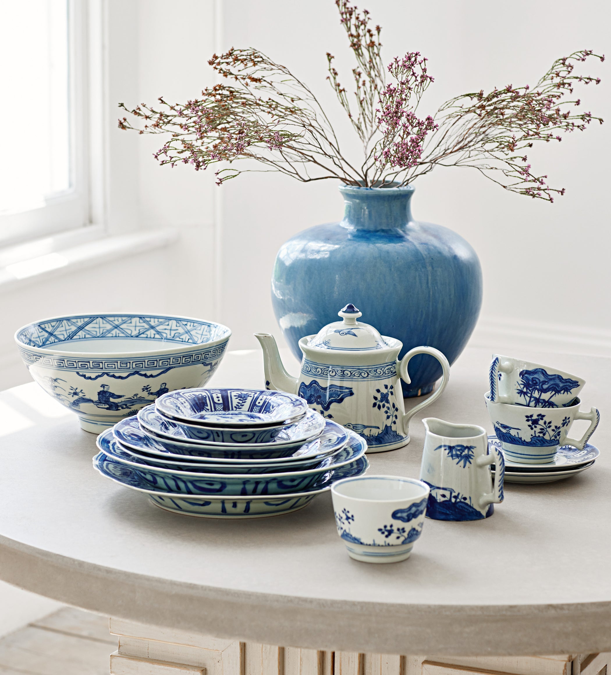 Kraak Sugar Bowl - Blue/White