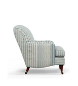 Coleridge Ticking Stripe Armchair with Fixed Linen Cover - Perfect Navy