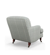 Coleridge Ticking Stripe Armchair with Fixed Linen Cover - Perfect Navy