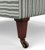 Coleridge Ticking Stripe Armchair with Fixed Linen Cover - Perfect Navy