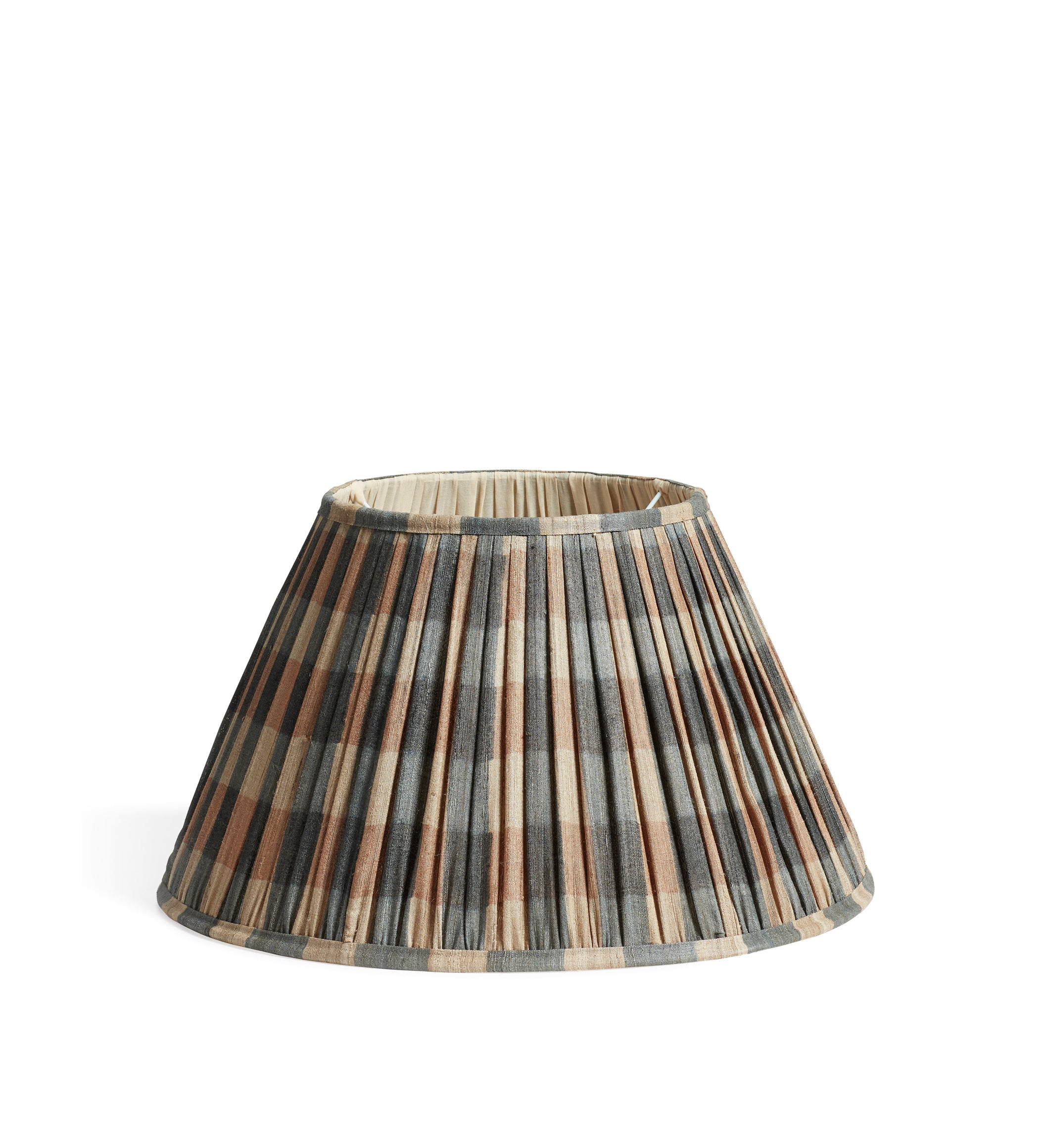 Lavanya Silk Pleated Lampshade 45cm - Heron Blue/Apricot