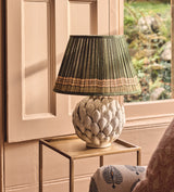 Longshan Silk Pleated Lampshade 35cm - Grey Green