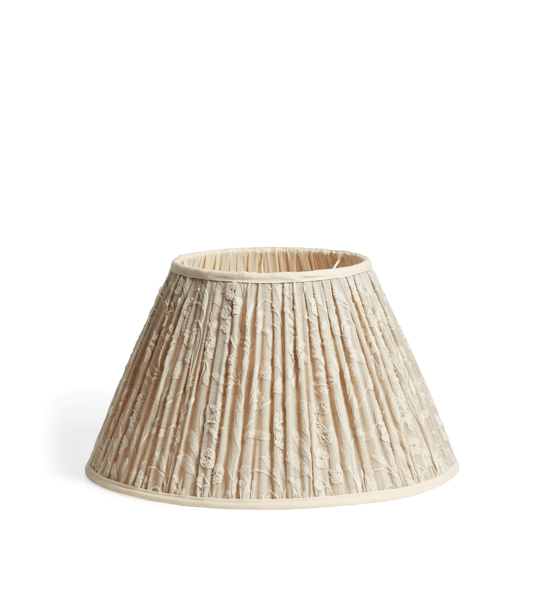 Merian Embroidered Linen Lampshade 46cm - Natural