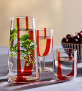 Mila Glass Jug - Red/White