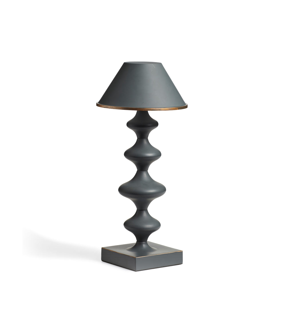 Minerva Wireless Table Lamp and Shade - Antique Grey