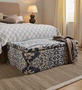 Nesbitt Upholstered Ottoman - Blue