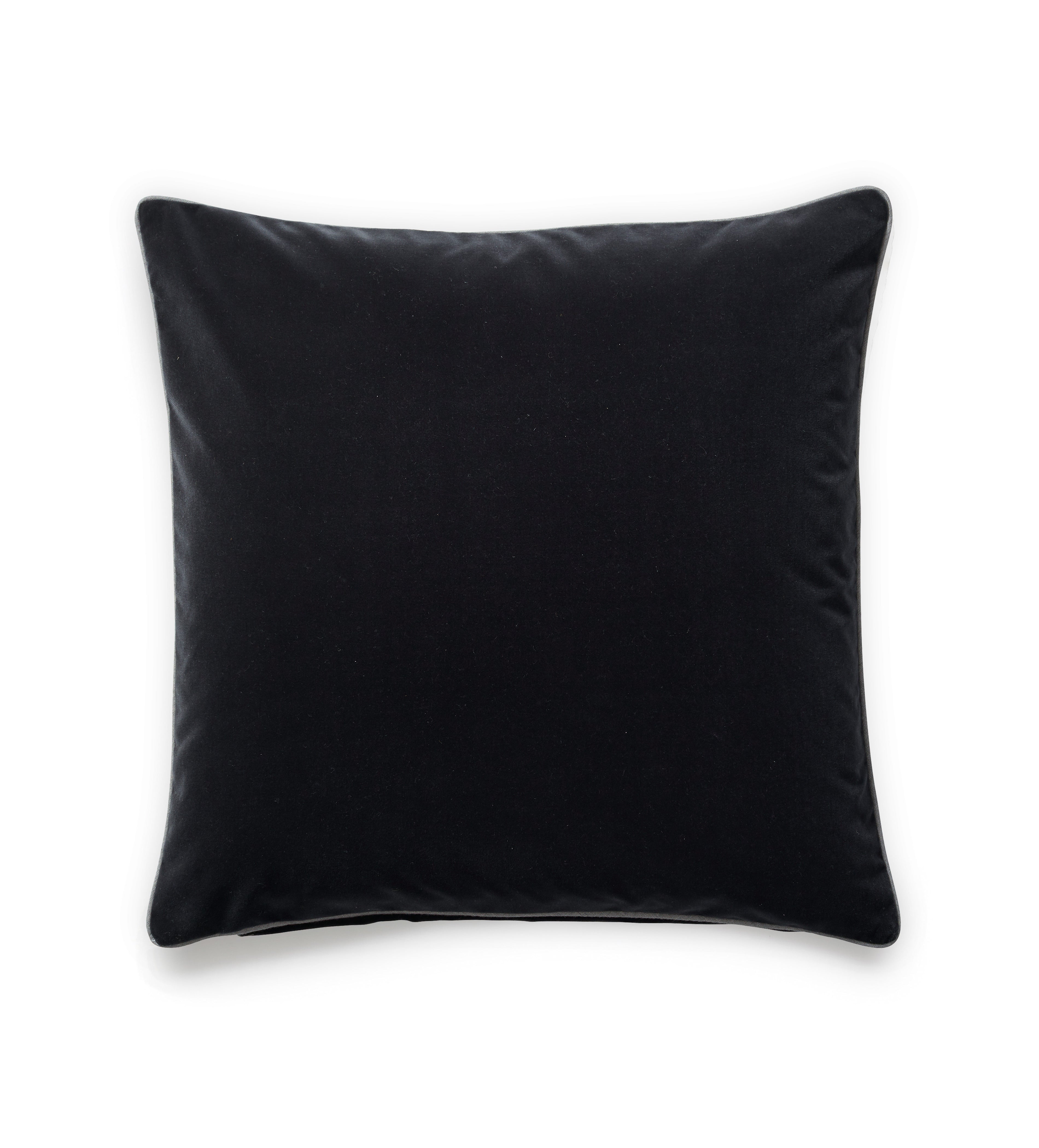 Plain Velvet Cushion Cover Charcoal Grey OKA