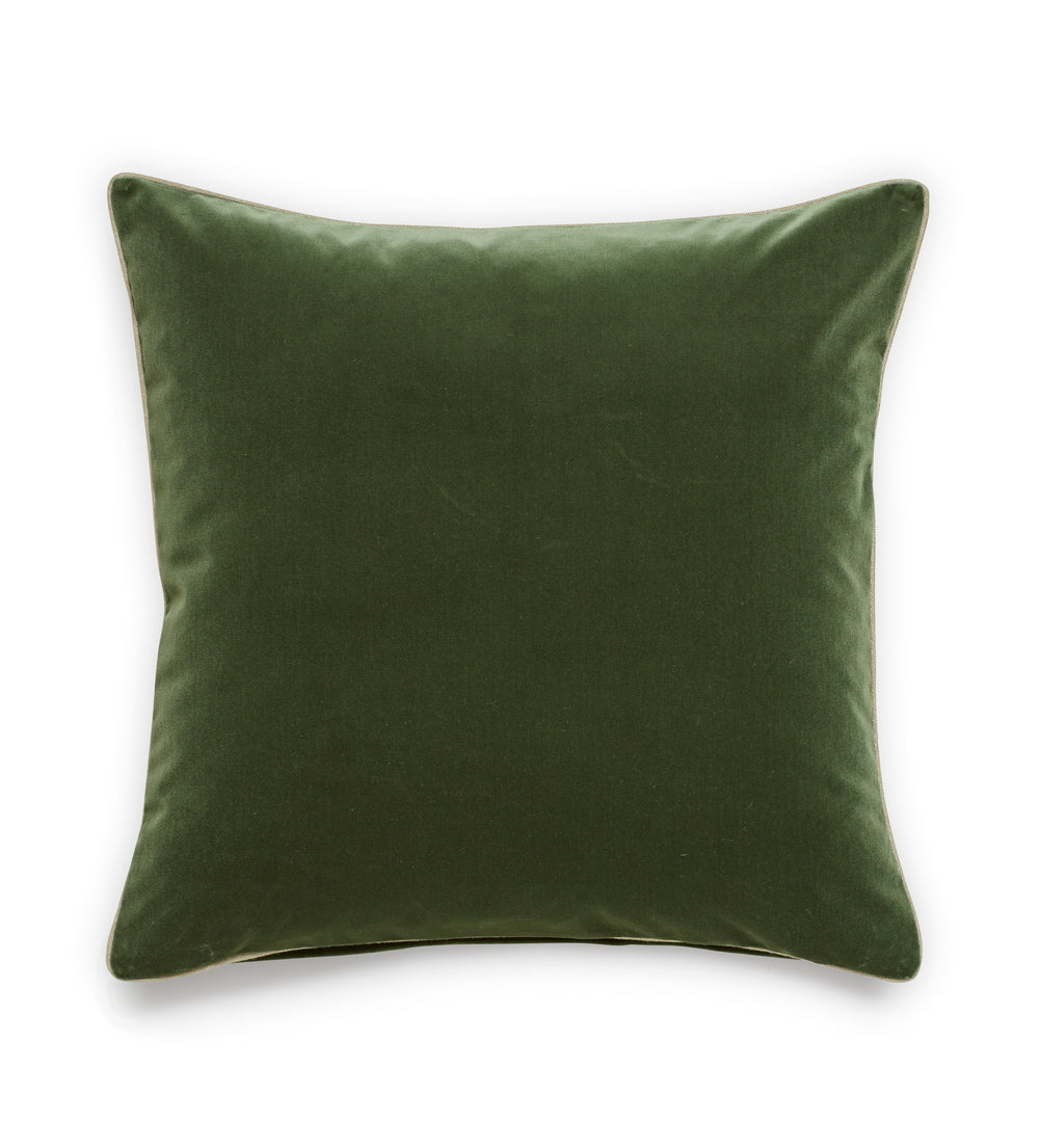 Plain Velvet Cushion Cover - Moss