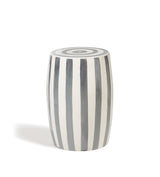 Rander Striped Ceramic Stool - Charcoal/White