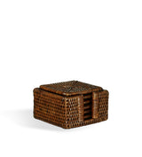 Rattan Coasters - Set of Six - Brown